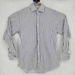 Hawes & Curtis Shirt Mens 16 34 Button Up Long Sleeve Striped‎ French Cuffs